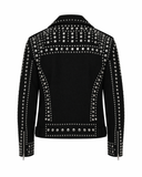 Black Studded Leather Moto Jacket