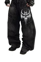 Unisex Gothic Skull Jeans