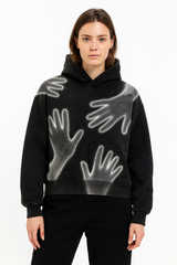 Black Glow Hands Graphic Hoodie – Unisex Streetwear