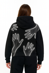 Black Glow Hands Graphic Hoodie – Unisex Streetwear