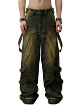 Personsoul Casual Streetwear Unisex Denim Jeans – Flower Fade Design