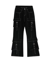 Teen Girl Contrast Stitch Black Jeans