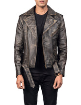 Men's Aged Leather Jacket - - - Trippprs