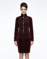 Women’s Maroon Velvet Goth Victorian Tailcoat