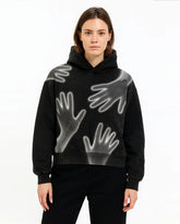 Black Glow Hands Graphic Hoodie – Unisex Streetwear