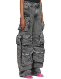Phantom Rogue Cargo Jeans oversized gothic streetwear denim with multiple cargo pockets and strap details
