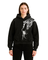 Unisex Gothic Spider Hoodie – Black Pullover with Hand & Spider Print