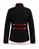 Crimson Black & Red Military Jacket