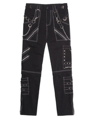 Men's Gothic Punk Rock Pants Casual Cargo Pants Hip Hop Fashion Zippers Streetwear