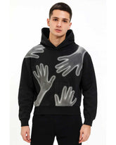 Black Glow Hands Graphic Hoodie – Unisex Streetwear