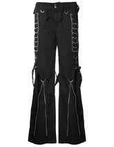 Multi Chain Women’s Streetwear Pants – Edgy Gothic Cargo Trousers