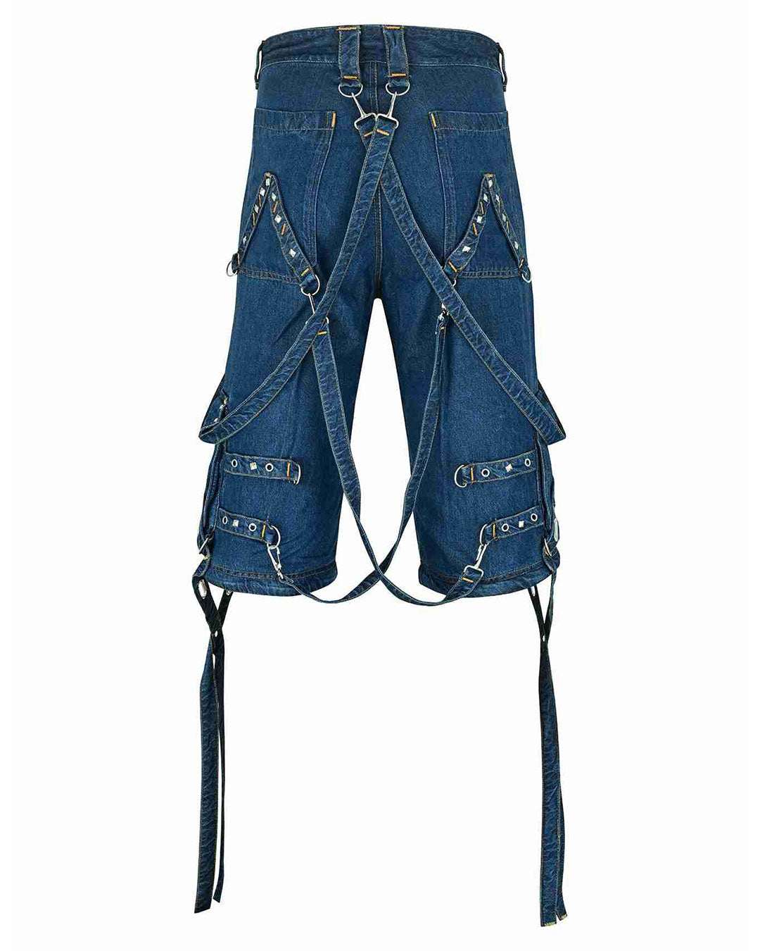 Y2k Denim Cargo Jeans With Straps