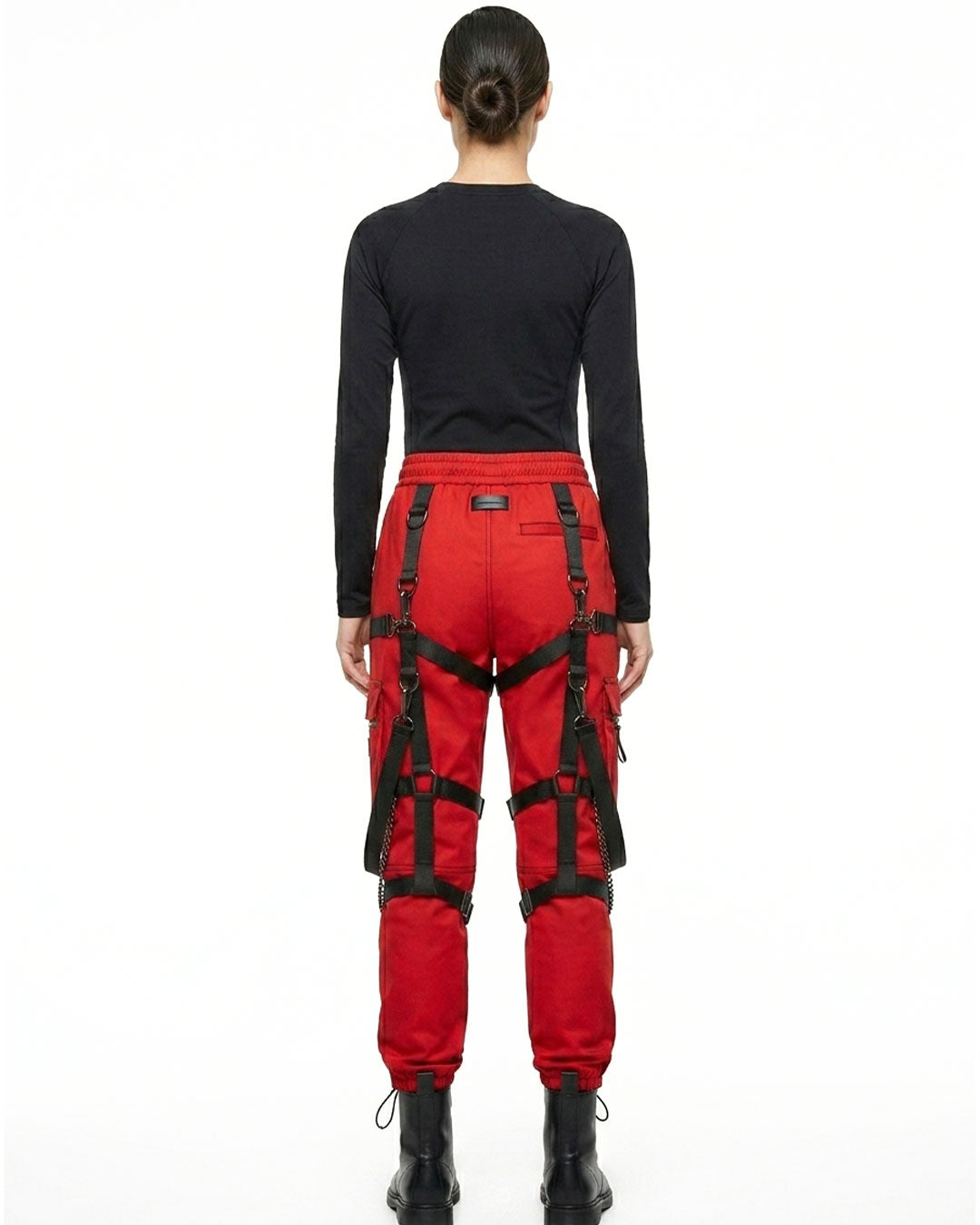 Women's Red Techwear Cargo Pants
