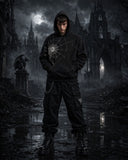 Unisex Gothic Spider Web Hoodie – Black Streetwear Pullover