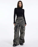 Midnight Rebel Cargo Jeans Legs Multi Pockets Unisex Pant's