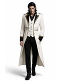 gothic long coat mens white trench coat men luxury tailored front view