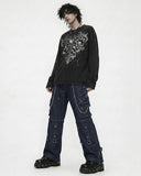 Unisex Convertible Gothic Punk Cargo Pants with Straps, Chains & Zippers