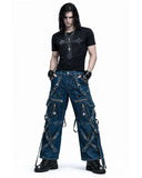 Y2k Denim Cargo Jeans With Straps