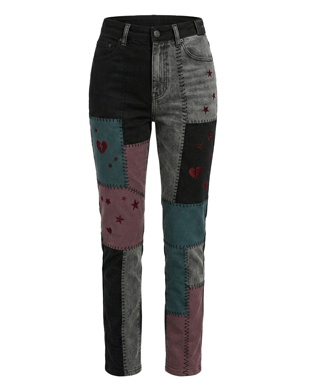 Women's Patchwork Jeans - Gothic Alternative Denim Pants