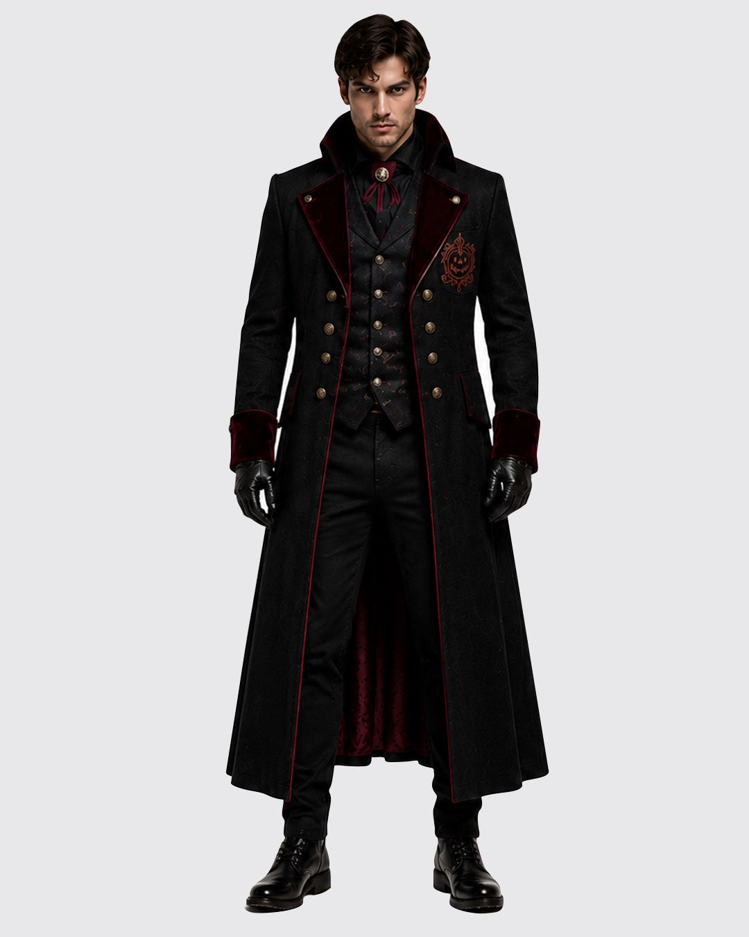 Halloween Trench Coat Gothic Vampire Costume