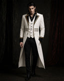 Revenant White Gothic Long Coat Mens