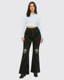 Black pants with skull designs