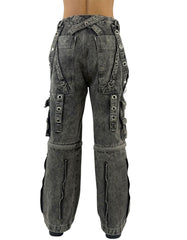 Cyber Goth Cargo Pants – Grey Gothic Trousers  Unisex