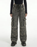 Cyber Goth Cargo Pants – Grey Gothic Trousers  Unisex