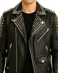Spiked Leather Biker Jacket