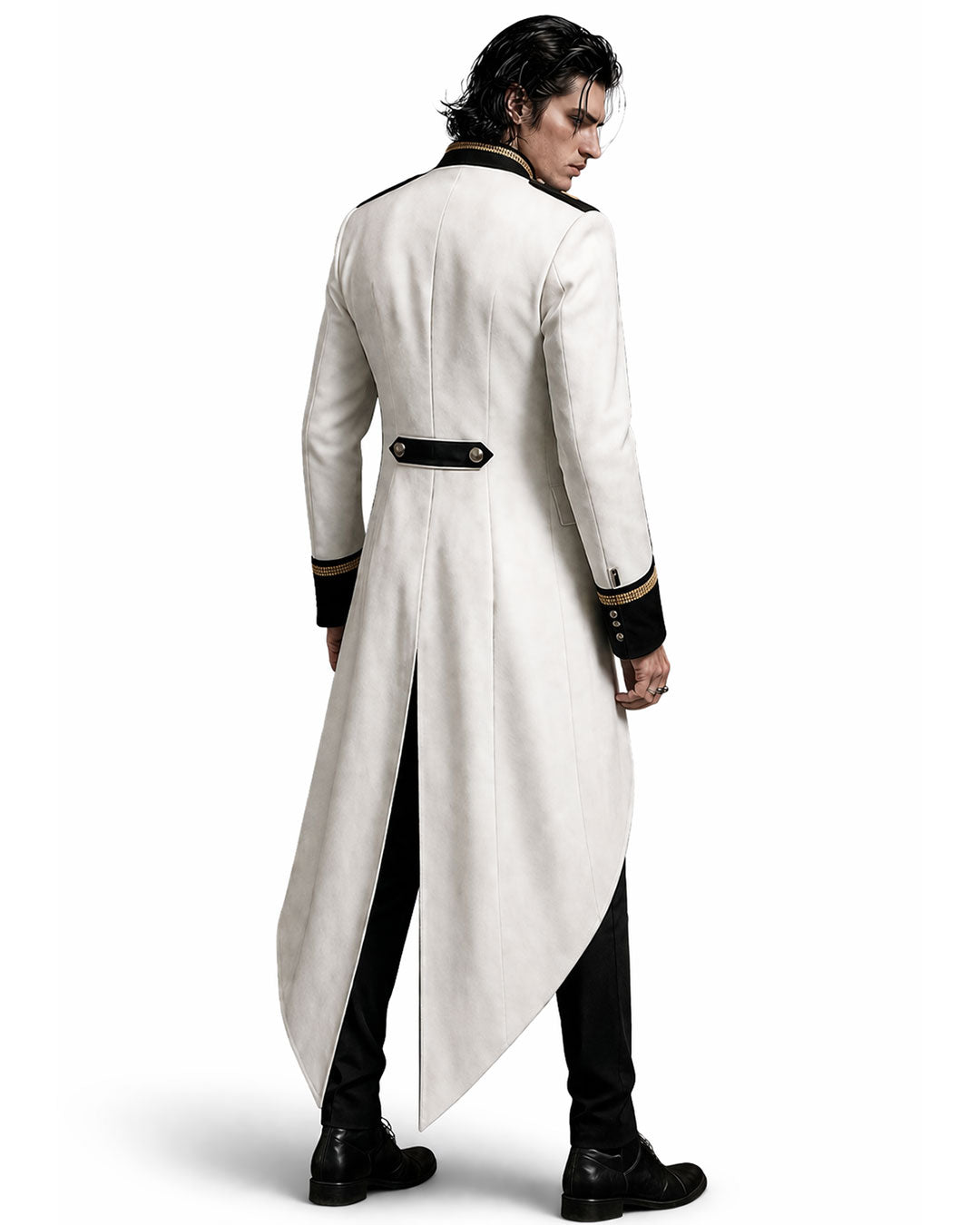 Revenant White Gothic Long Coat Mens