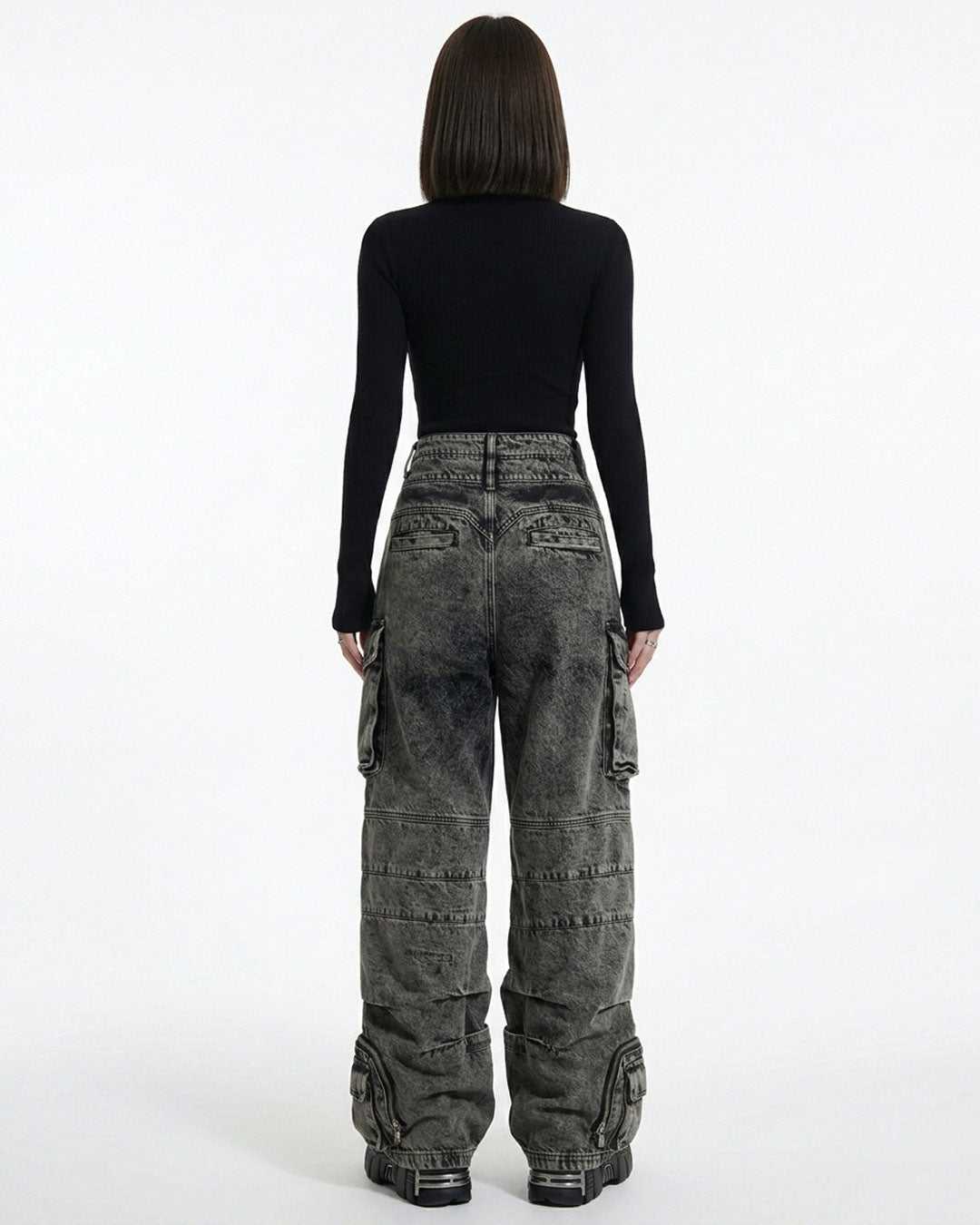Midnight Rebel Cargo Jeans Legs Multi Pockets Unisex Pant's