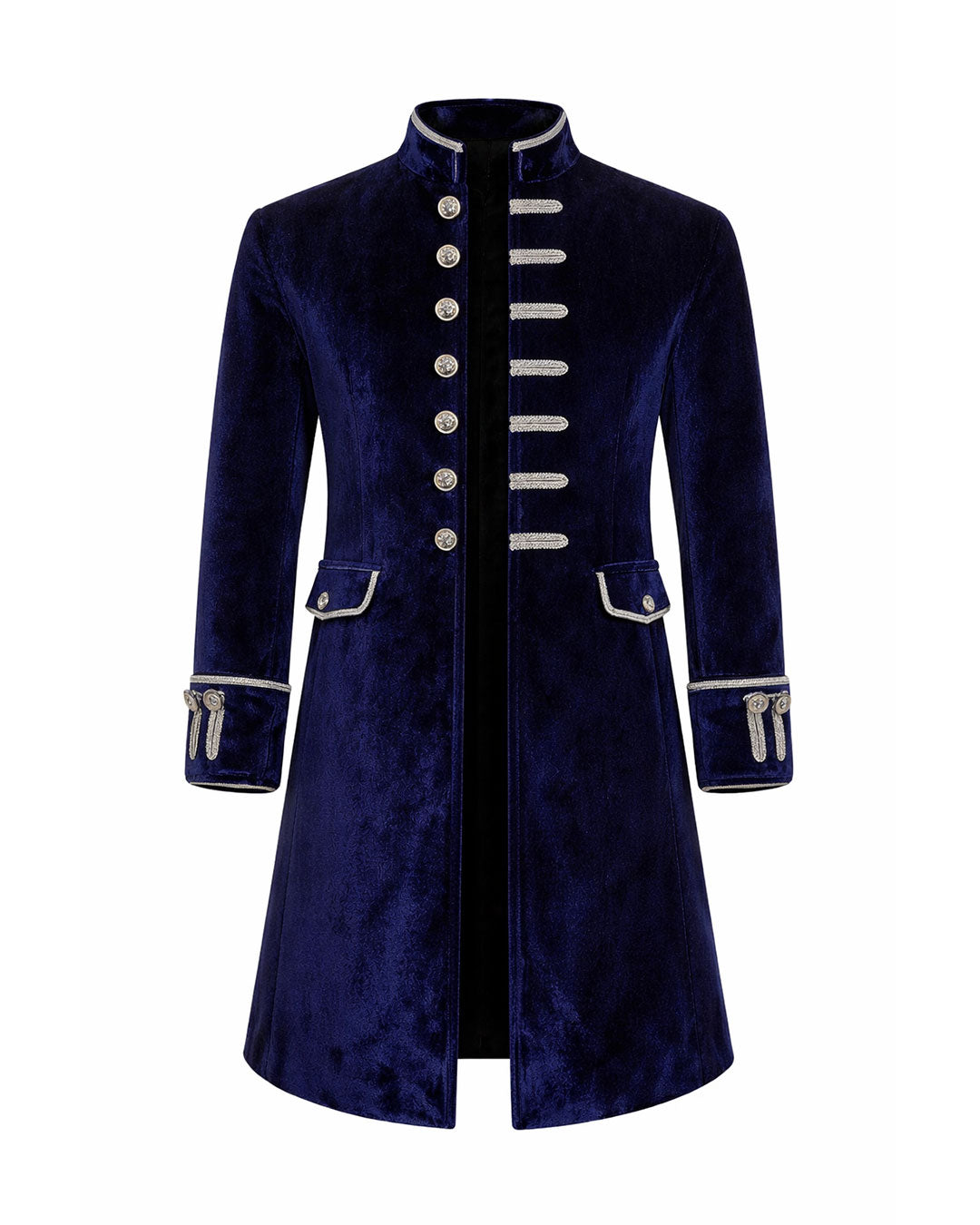 luxury blue velvet victorian gothic coat mens full length