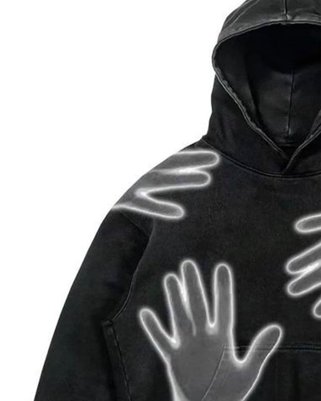 Black Glow Hands Graphic Hoodie – Unisex Streetwear