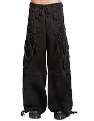 MEGA DARK Black Streetwear Pants – Wide-Leg Goth Trousers with Pockets
