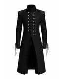 mens gothic trench coat black tailored long coat