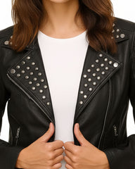 Rebellious Edge Black Studded Jacket