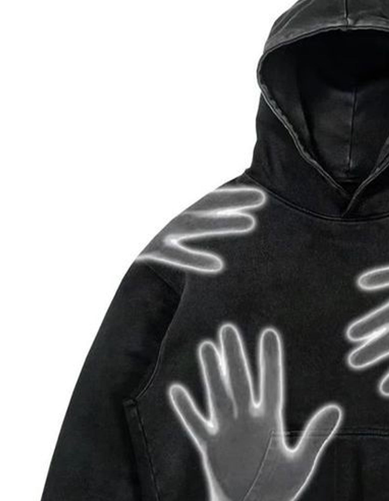 Black Glow Hands Graphic Hoodie – Unisex Streetwear