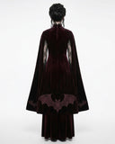 Victorian gothic vampire costume dress with attached cape and dark fantasy styling
