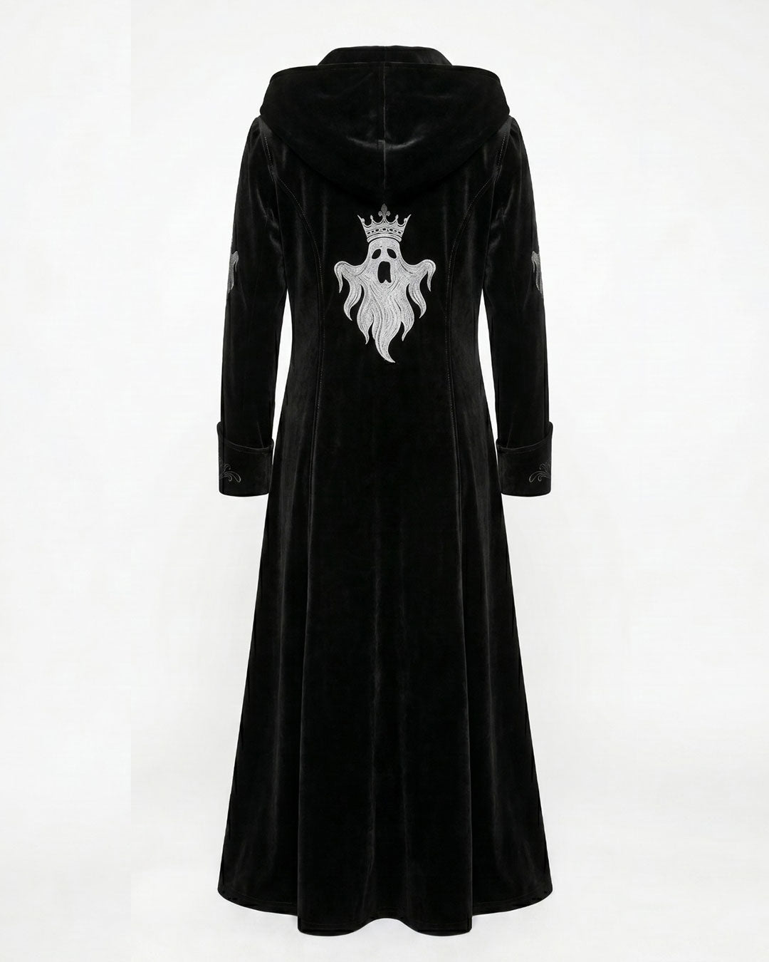 Women Scary Halloween Costume Gothic Hooded Velvet Coat