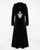 Women Scary Halloween Costume Gothic Hooded Velvet Coat