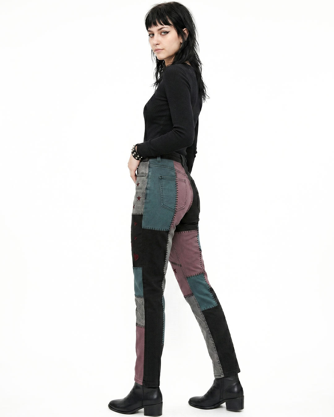 Women's Patchwork Jeans - Gothic Alternative Denim Pants