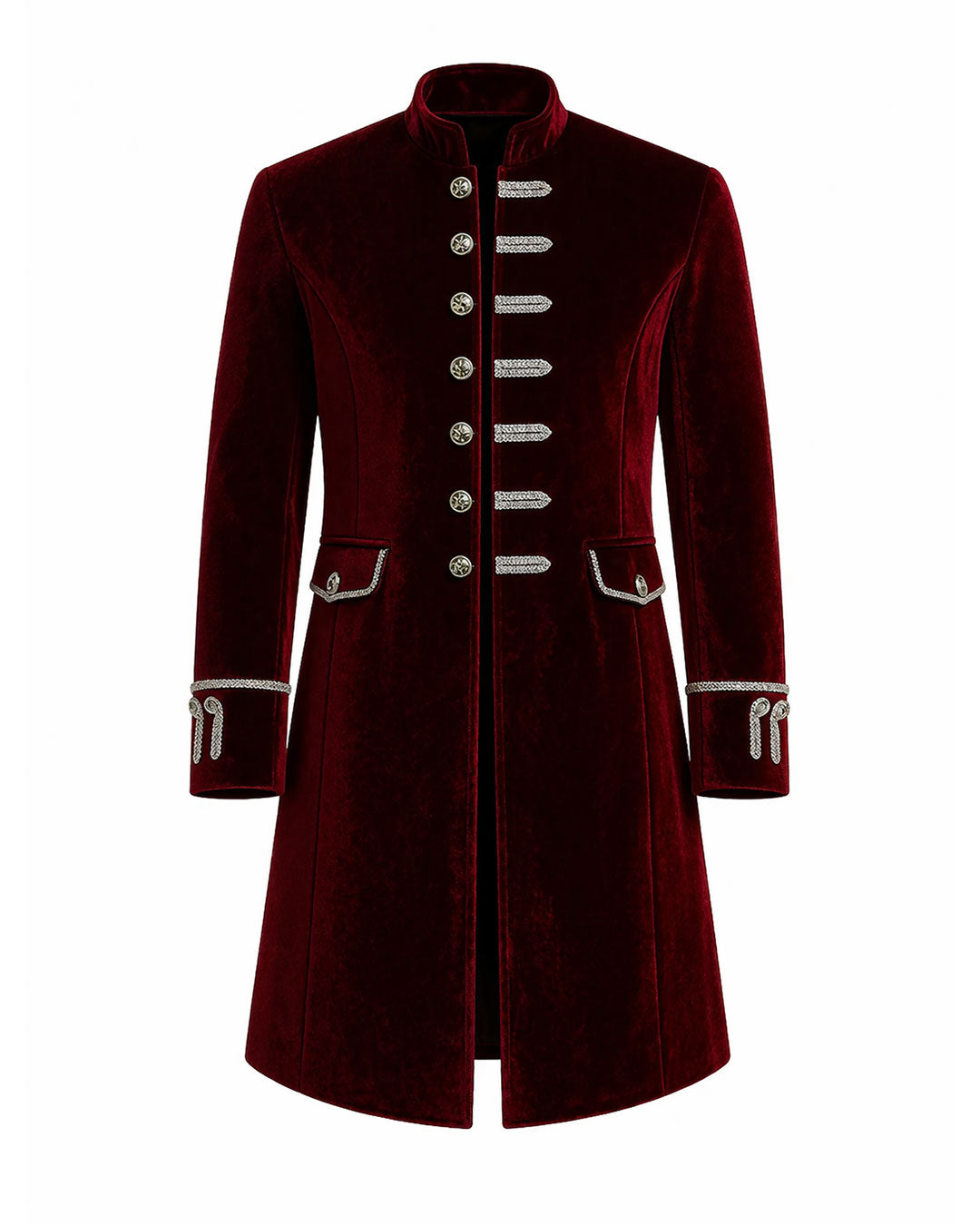 Men's Maroon Velvet Gothic Coat