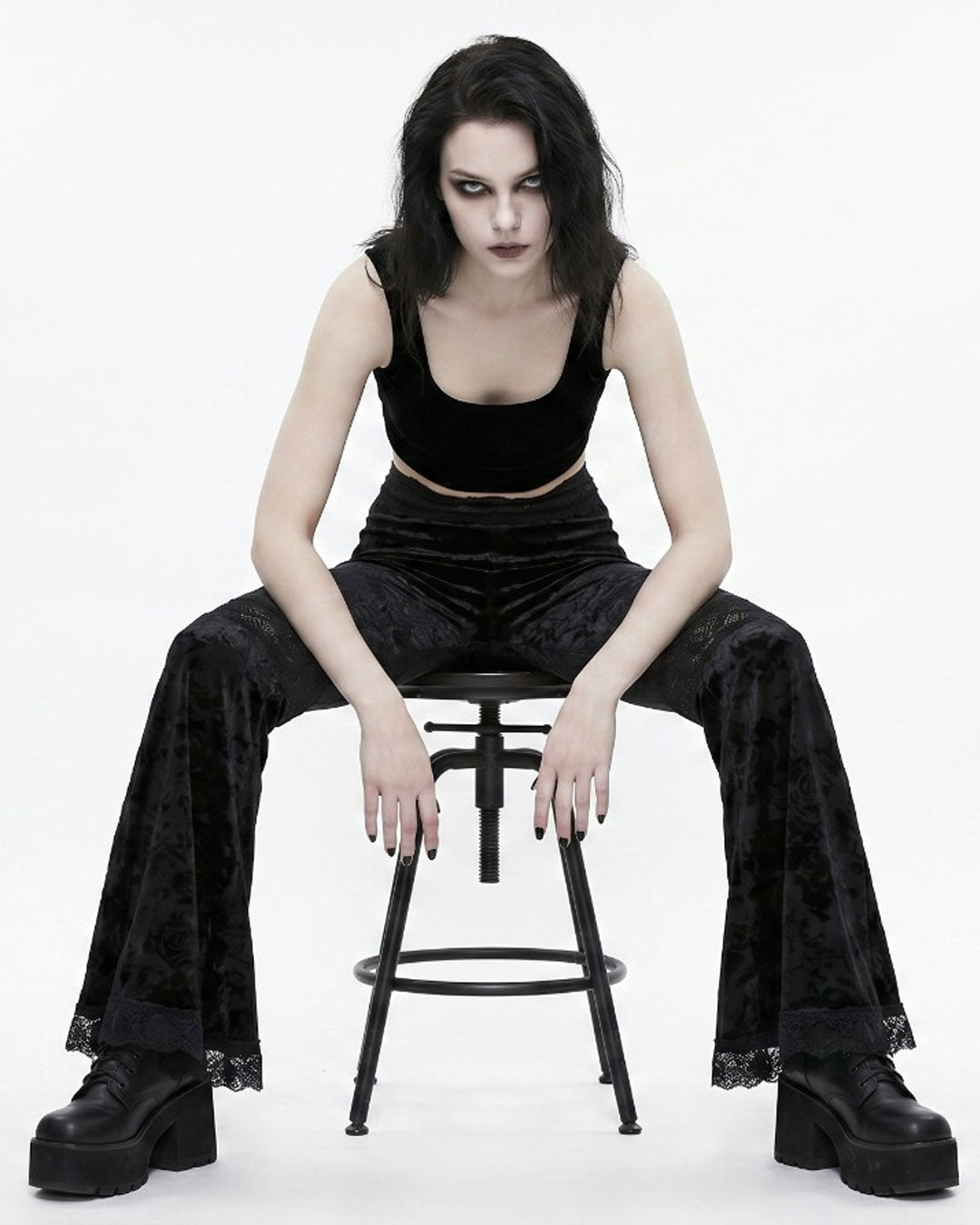Women’s Sexy Lace Flare Pants – Aesthetic Sheer & Stylish Design
