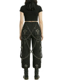 Women's Gothic Cross Chain Cargo Pants