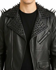 Spiked Studded Leather Jacket