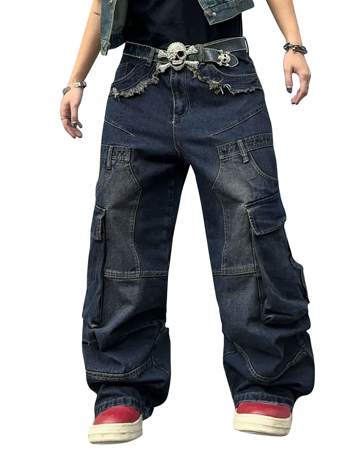 Men’s Wide Leg Denim Pants – Relaxed Fit