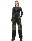 Women's Techwear Cargo Pants Black Green
