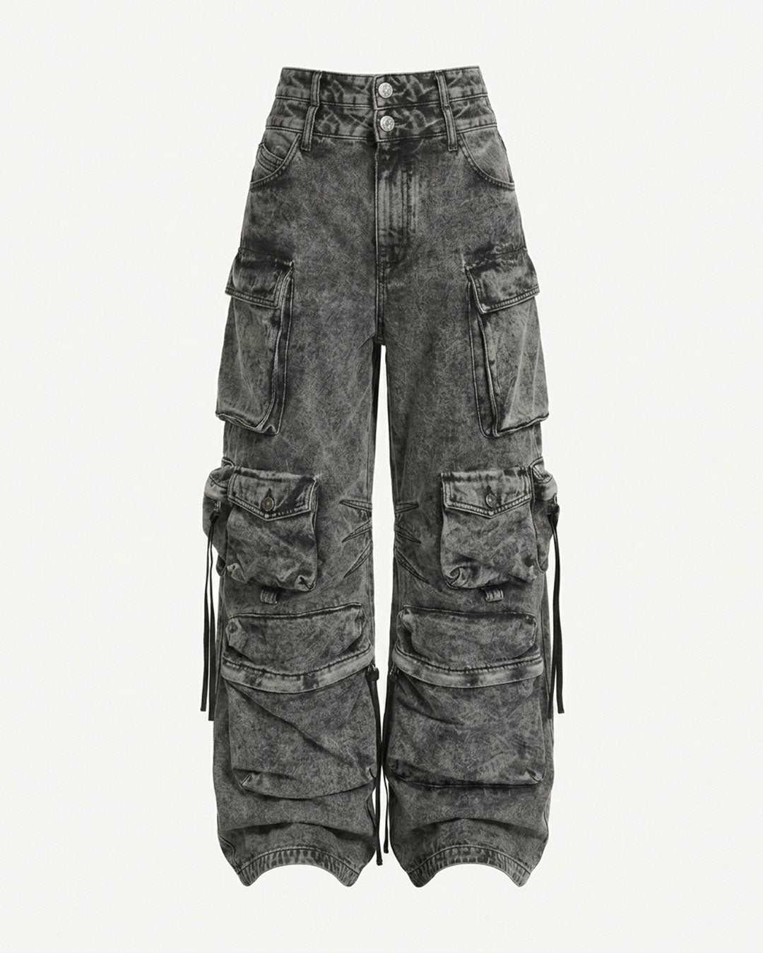 Phantom Rogue Cargo Jeans oversized gothic streetwear denim with multiple cargo pockets and strap details