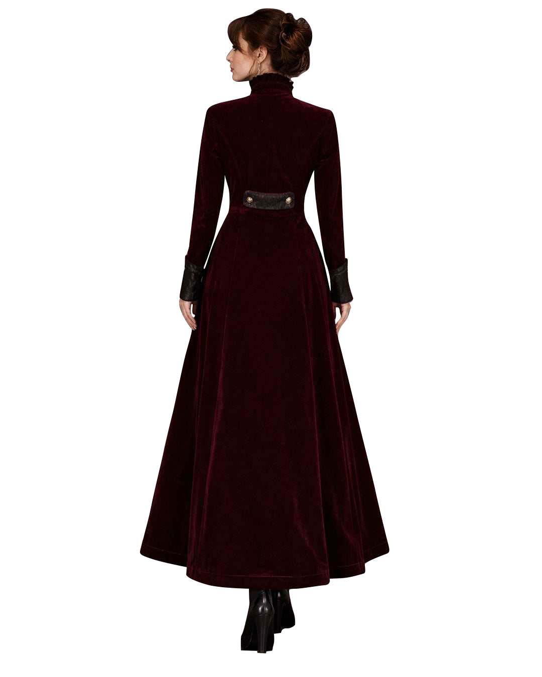Wine Red Gothic Velvet Jacket Tailcoat for Women