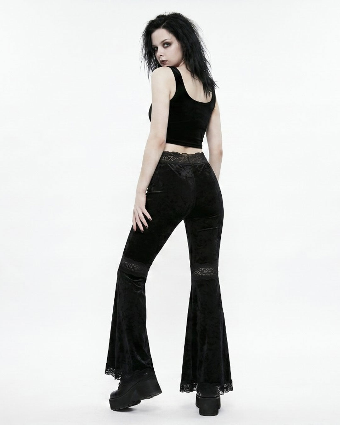 Women’s Sexy Lace Flare Pants – Aesthetic Sheer & Stylish Design
